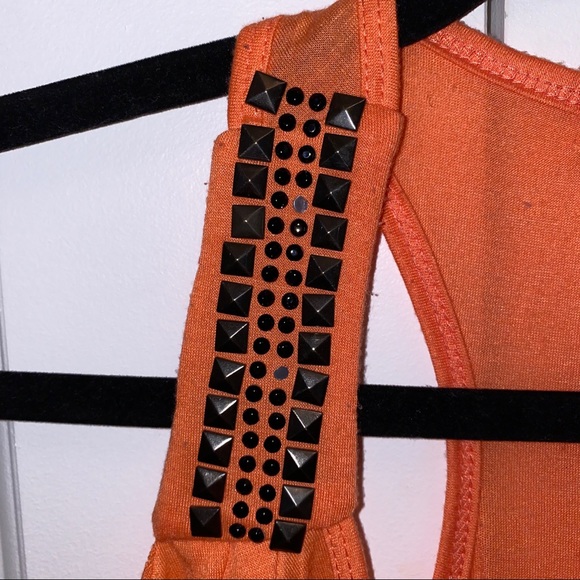 Connection 18 Orange Peace Sign Asymmetrical Top - Picture 3 of 5